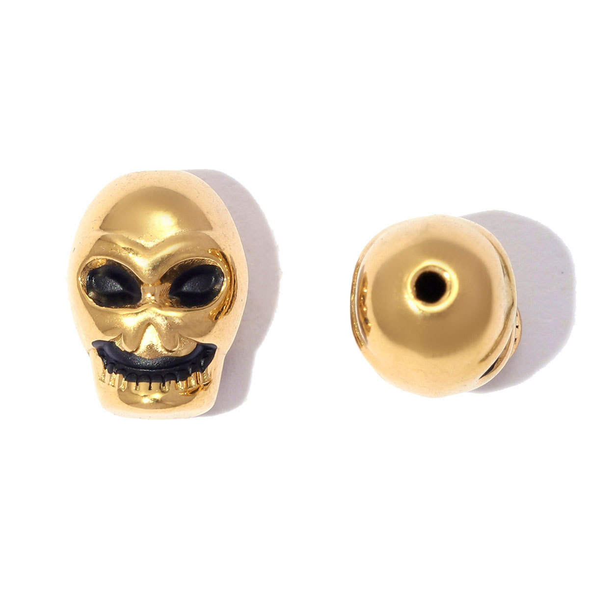 6pcs/lot Punk Stainless Steel Small Hole Skull Beads Round Oval Spacer Charms for Beaded Bracelet DIY Jewelry Making Accessories