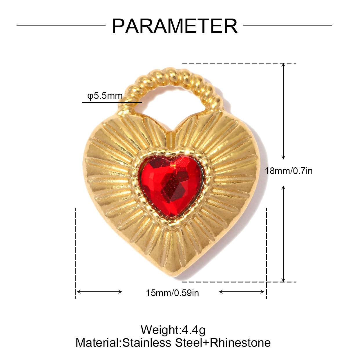 6pcs/pack Stainless Steel Rhinestone Square DIY Earring Charms Powder Crystal Pea Necklace Pendants Women Heart Star Jewelry Wholesale