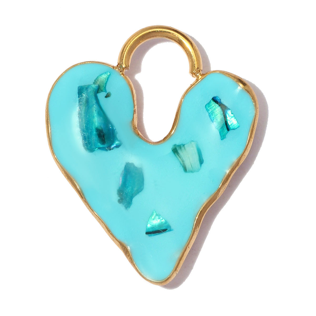 6pcs/pack Stainless Steel Enamel Heart Lock DIY Charms Rhinestone Tulip Necklace Pendant Women Horseshoe Flower Jewelry Wholesale