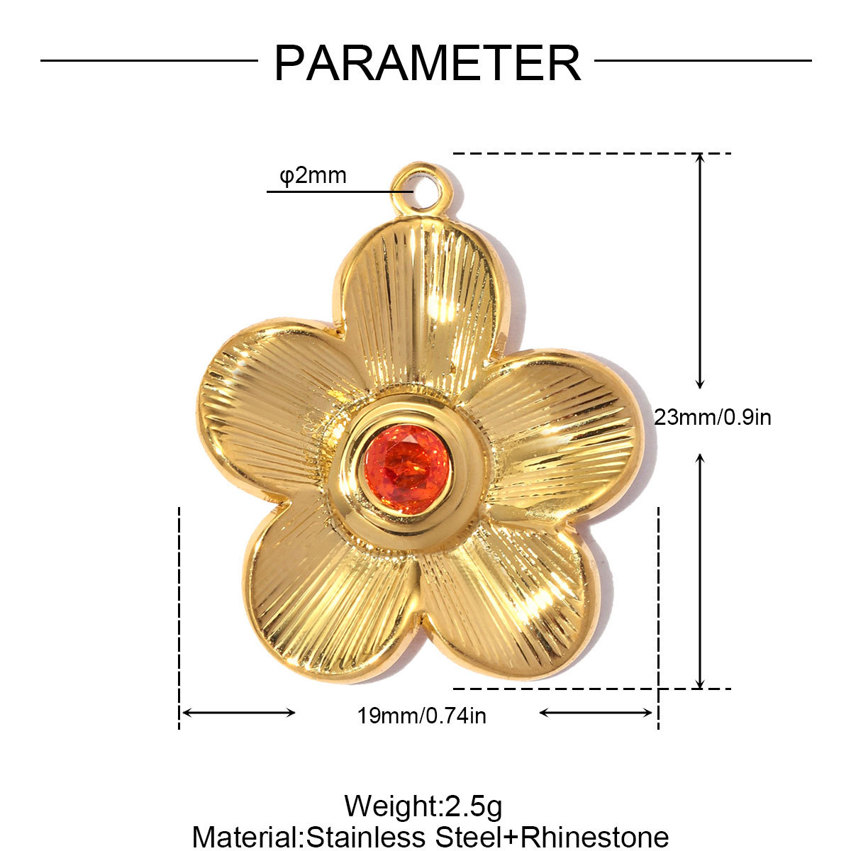 6pcs/pack Stainless Steel Enamel Heart Lock DIY Charms Rhinestone Tulip Necklace Pendant Women Horseshoe Flower Jewelry Wholesale