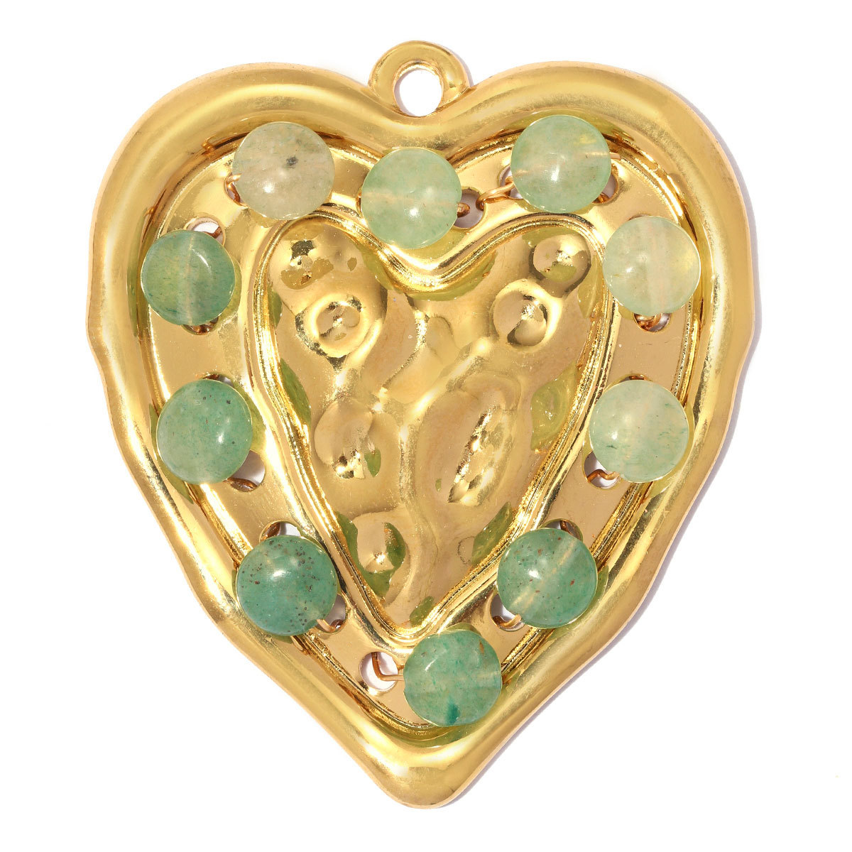 6pcs/pack Stainless Steel Natural Stone Beaded Heart DIY Charms Enamel Rainbow Flower Necklace Pendant Women Eye Jewelry Wholesale