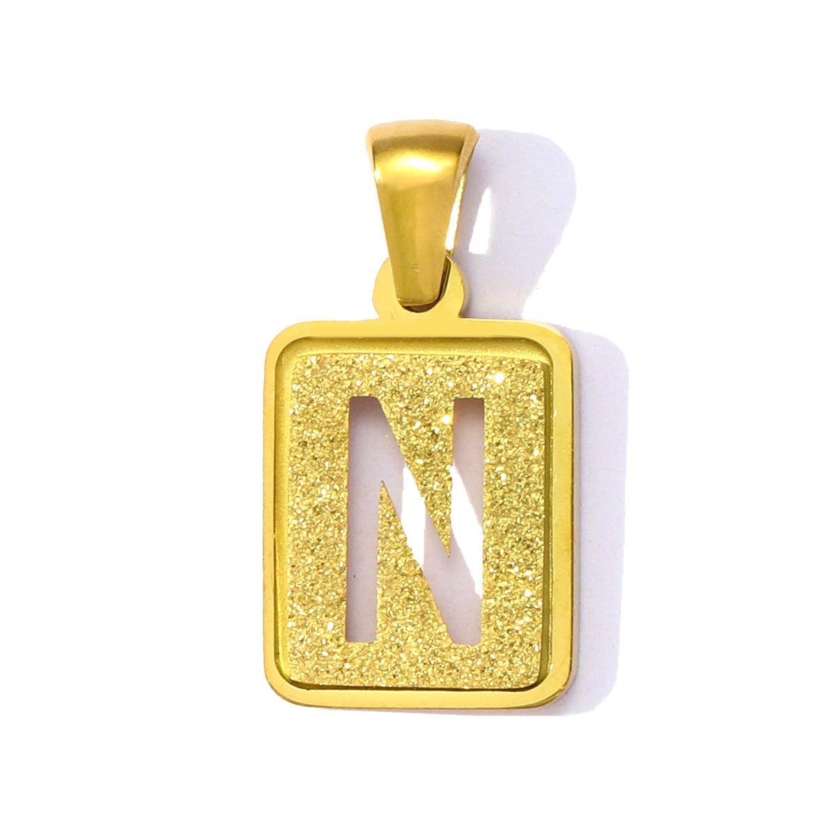 6pcs/pack 18K Real Gold Hollow Out Alphabet Stainless Steel Pendant Never Fade Women A-Z Letters DIY Charms Necklace Making