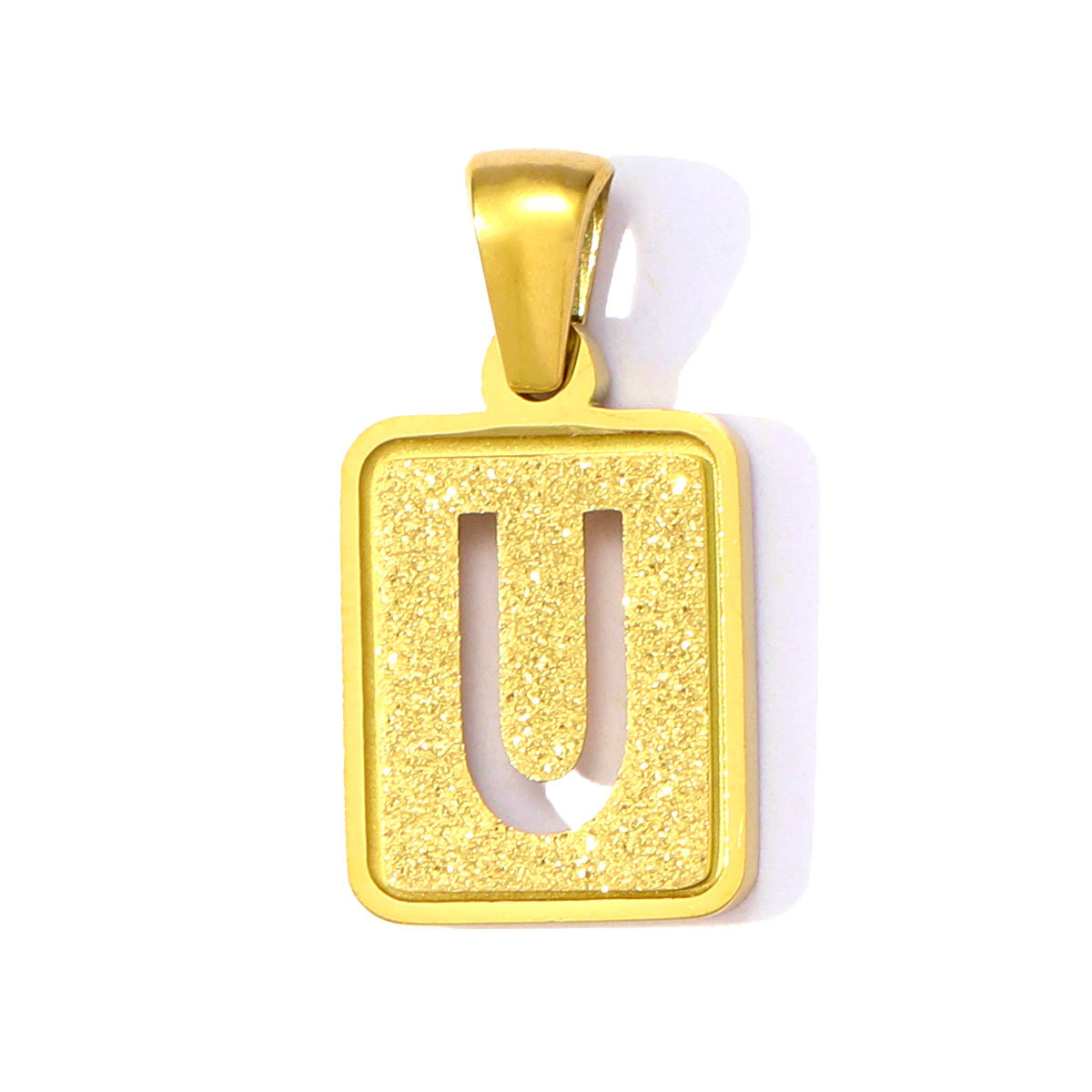 6pcs/pack 18K Real Gold Hollow Out Alphabet Stainless Steel Pendant Never Fade Women A-Z Letters DIY Charms Necklace Making