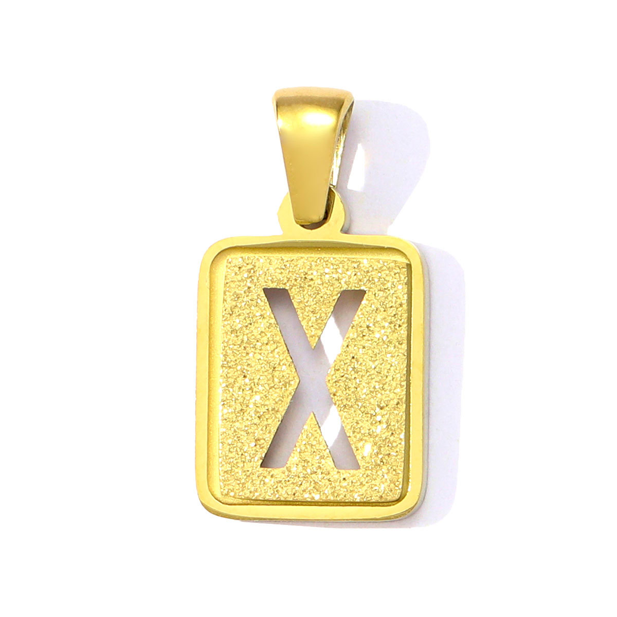 6pcs/pack 18K Real Gold Hollow Out Alphabet Stainless Steel Pendant Never Fade Women A-Z Letters DIY Charms Necklace Making