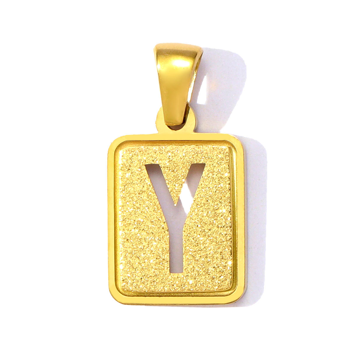 6pcs/pack 18K Real Gold Hollow Out Alphabet Stainless Steel Pendant Never Fade Women A-Z Letters DIY Charms Necklace Making