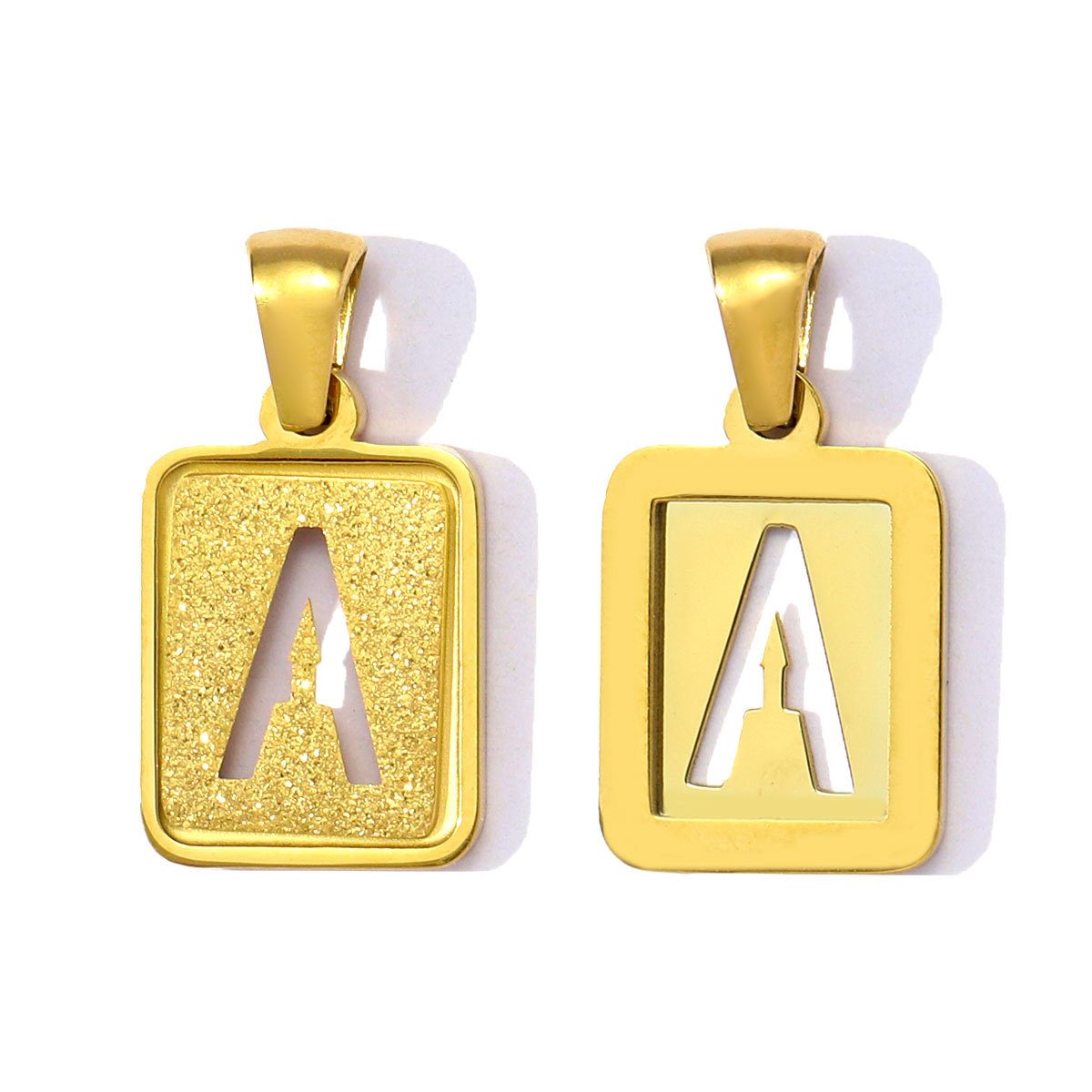 6pcs/pack 18K Real Gold Hollow Out Alphabet Stainless Steel Pendant Never Fade Women A-Z Letters DIY Charms Necklace Making
