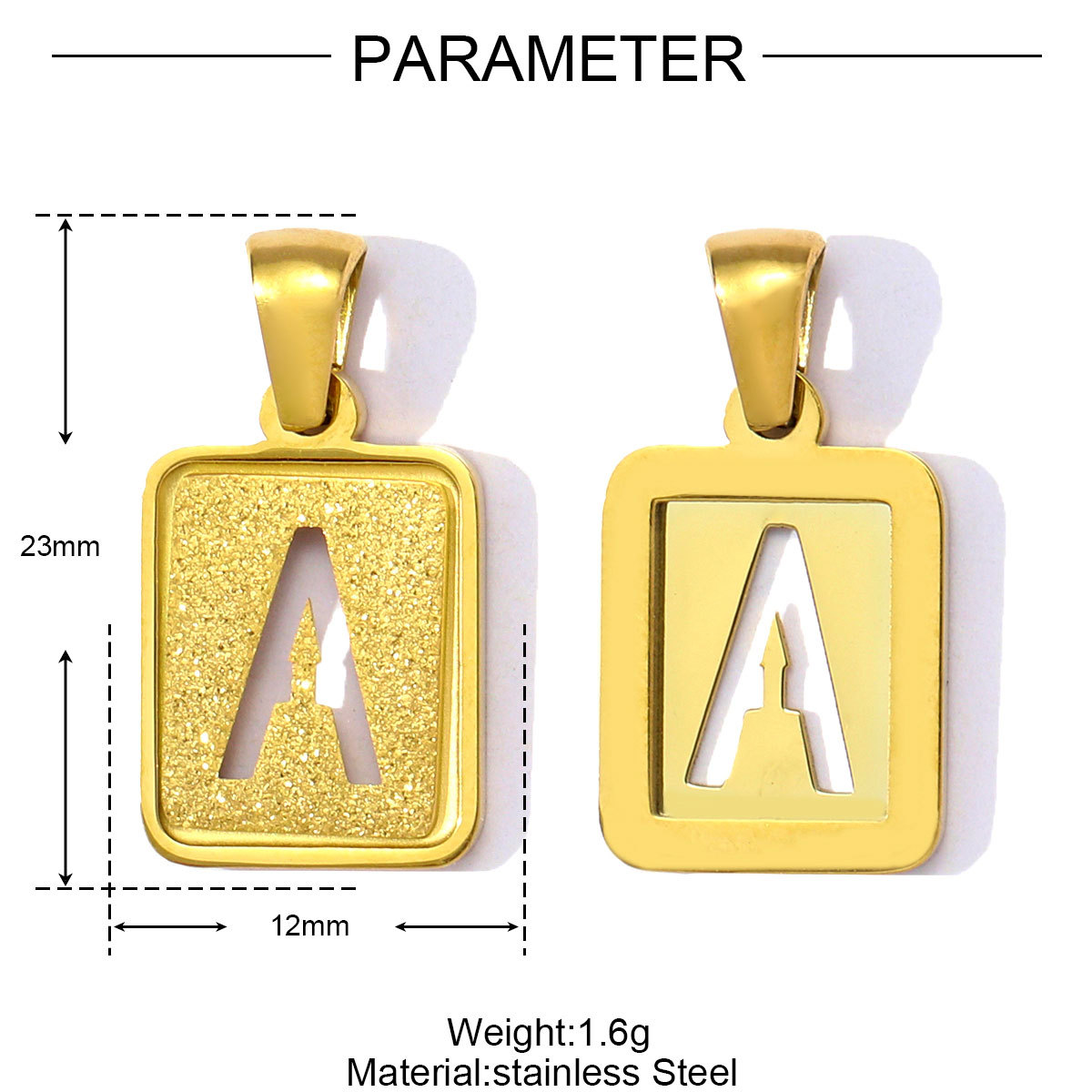6pcs/pack 18K Real Gold Hollow Out Alphabet Stainless Steel Pendant Never Fade Women A-Z Letters DIY Charms Necklace Making