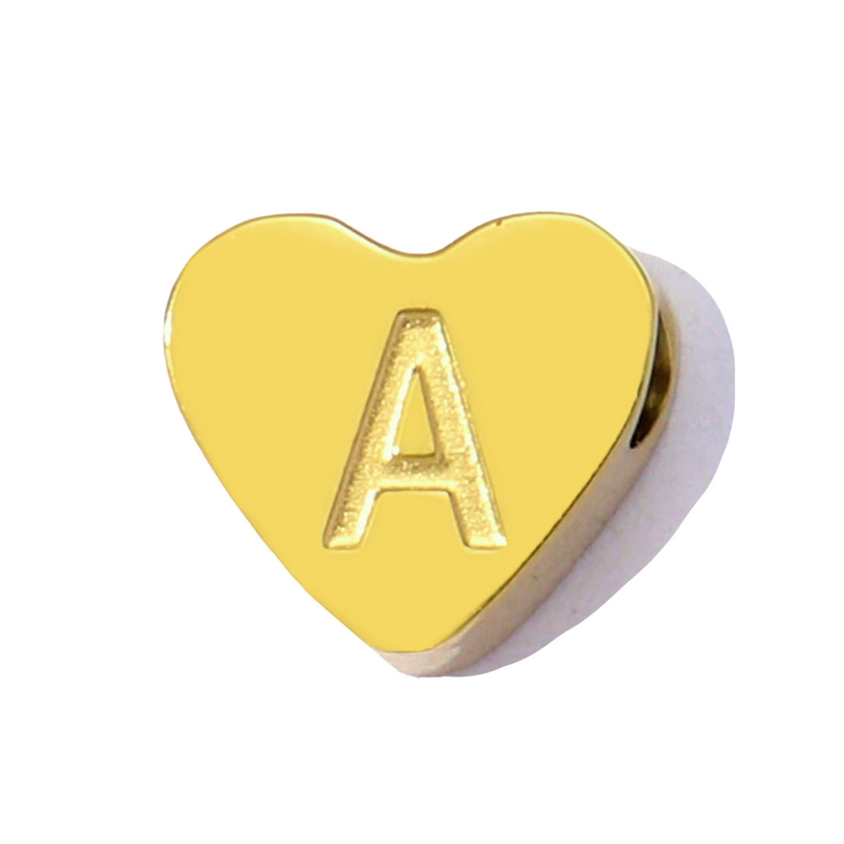 10pcs/Lot Peach Heart A-Z Letters Bead Charms Stainless Steel Alphabet Pendant Never Fade Women DIY Jewelry Bracelet Making