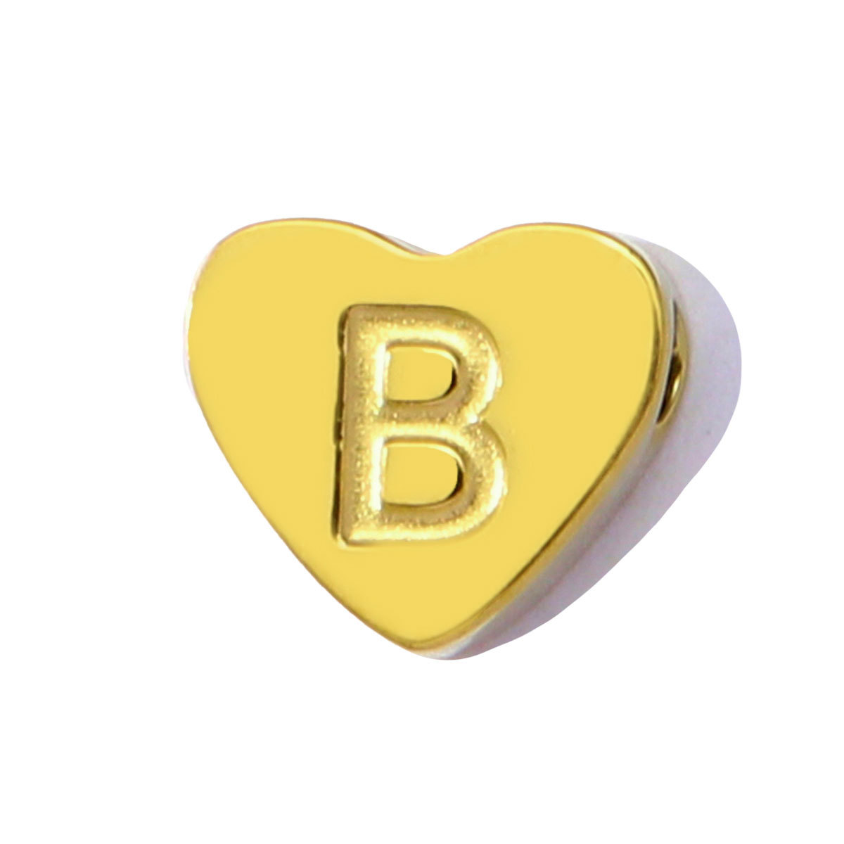 10pcs/Lot Peach Heart A-Z Letters Bead Charms Stainless Steel Alphabet Pendant Never Fade Women DIY Jewelry Bracelet Making