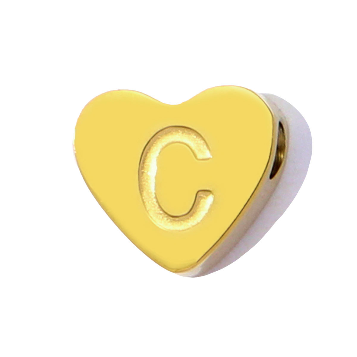 10pcs/Lot Peach Heart A-Z Letters Bead Charms Stainless Steel Alphabet Pendant Never Fade Women DIY Jewelry Bracelet Making