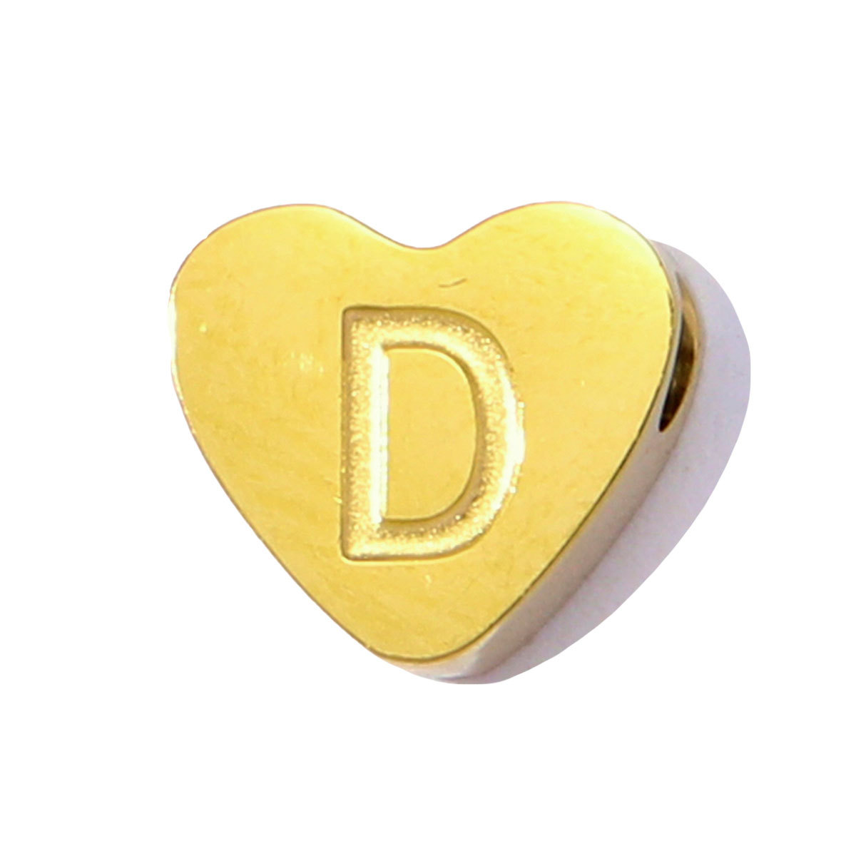 10pcs/Lot Peach Heart A-Z Letters Bead Charms Stainless Steel Alphabet Pendant Never Fade Women DIY Jewelry Bracelet Making