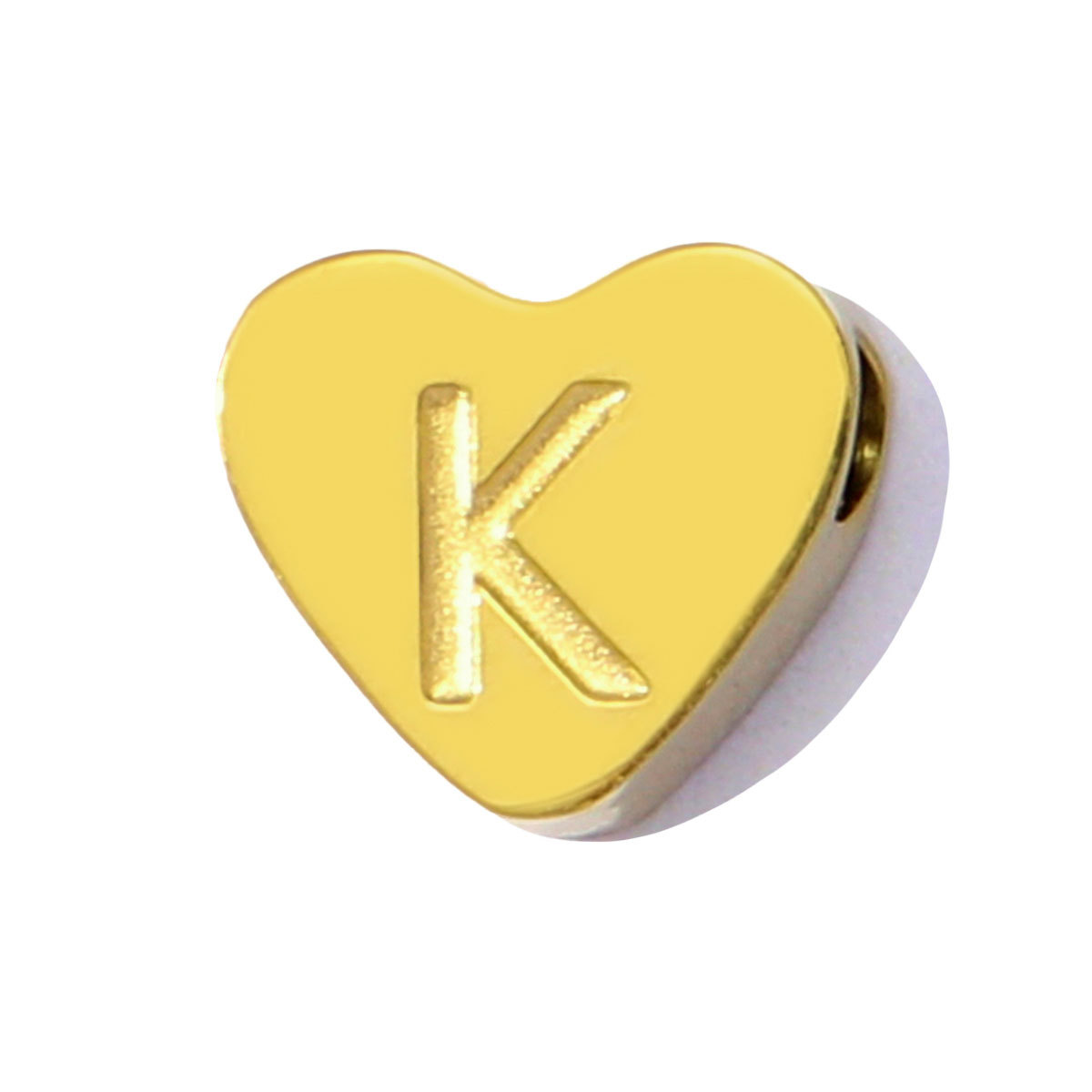 10pcs/Lot Peach Heart A-Z Letters Bead Charms Stainless Steel Alphabet Pendant Never Fade Women DIY Jewelry Bracelet Making