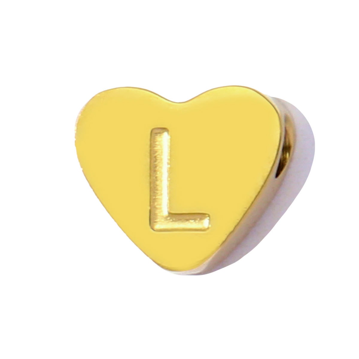 10pcs/Lot Peach Heart A-Z Letters Bead Charms Stainless Steel Alphabet Pendant Never Fade Women DIY Jewelry Bracelet Making