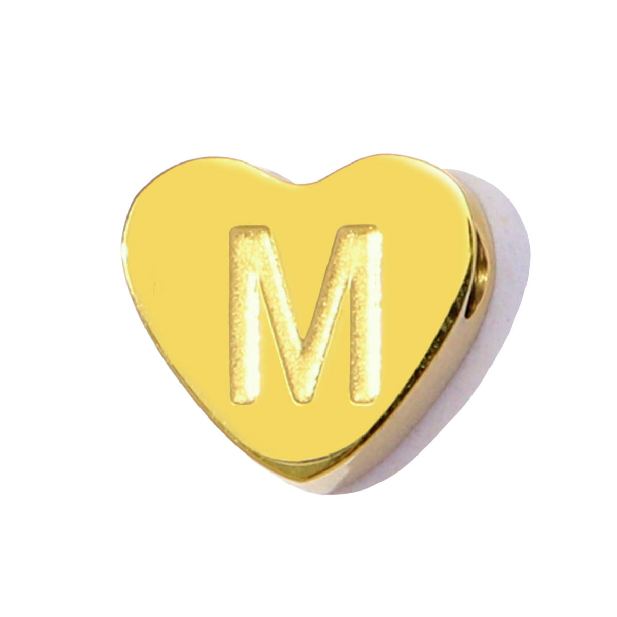 10pcs/Lot Peach Heart A-Z Letters Bead Charms Stainless Steel Alphabet Pendant Never Fade Women DIY Jewelry Bracelet Making