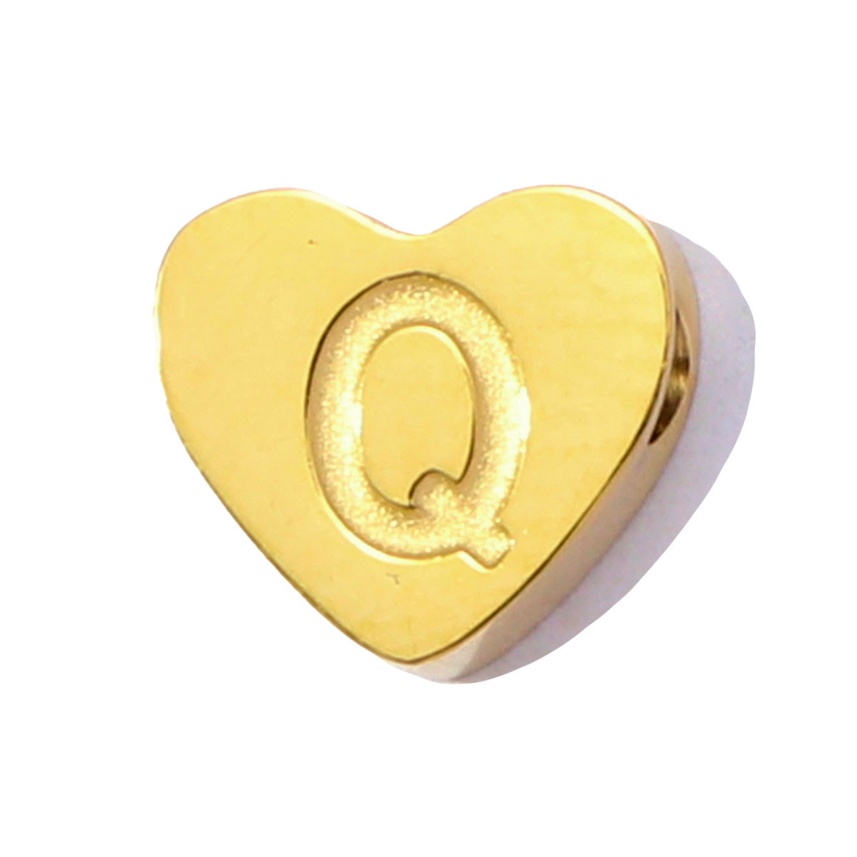 10pcs/Lot Peach Heart A-Z Letters Bead Charms Stainless Steel Alphabet Pendant Never Fade Women DIY Jewelry Bracelet Making