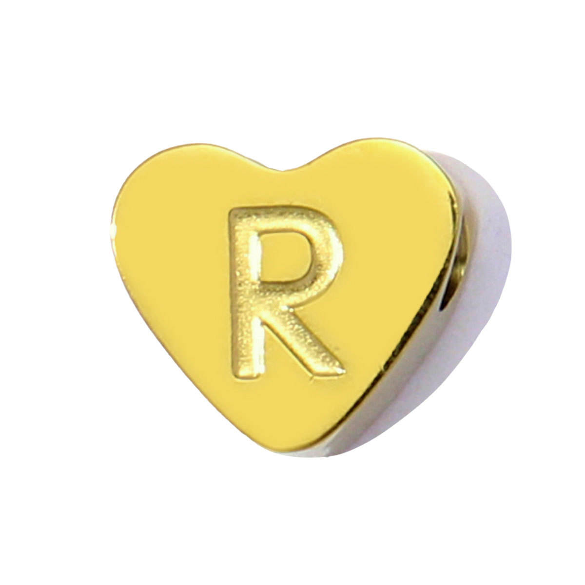 10pcs/Lot Peach Heart A-Z Letters Bead Charms Stainless Steel Alphabet Pendant Never Fade Women DIY Jewelry Bracelet Making