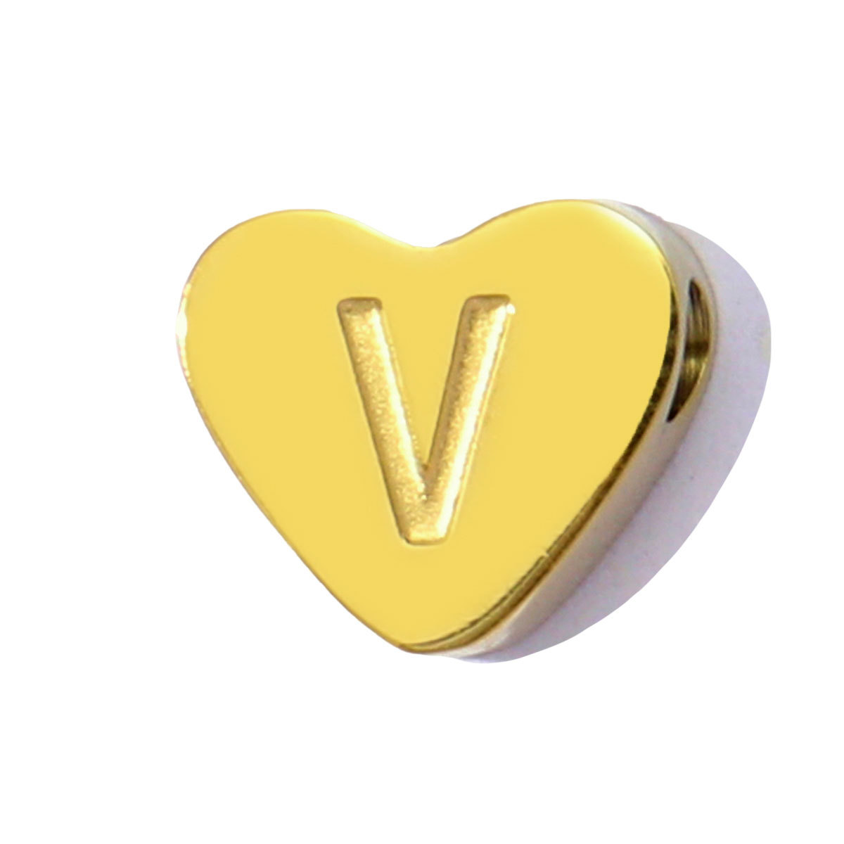 10pcs/Lot Peach Heart A-Z Letters Bead Charms Stainless Steel Alphabet Pendant Never Fade Women DIY Jewelry Bracelet Making