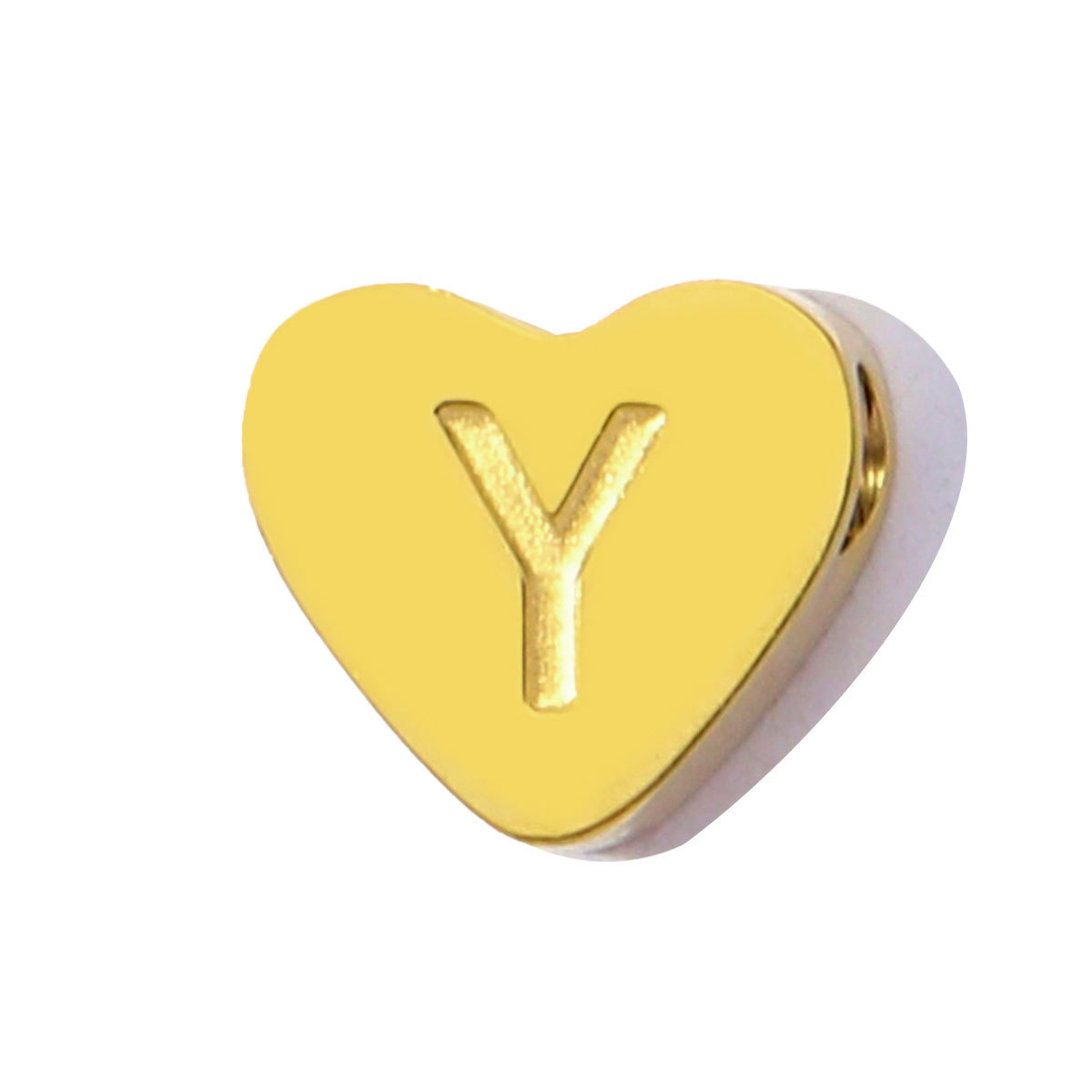 10pcs/Lot Peach Heart A-Z Letters Bead Charms Stainless Steel Alphabet Pendant Never Fade Women DIY Jewelry Bracelet Making