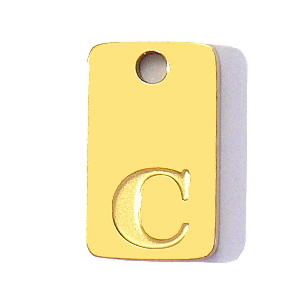 6pcs/pack Stainless Steel Square Tag A-Z Letters Charms Alphabet Small Pendant for Women DIY Jewelry Bracelet Making