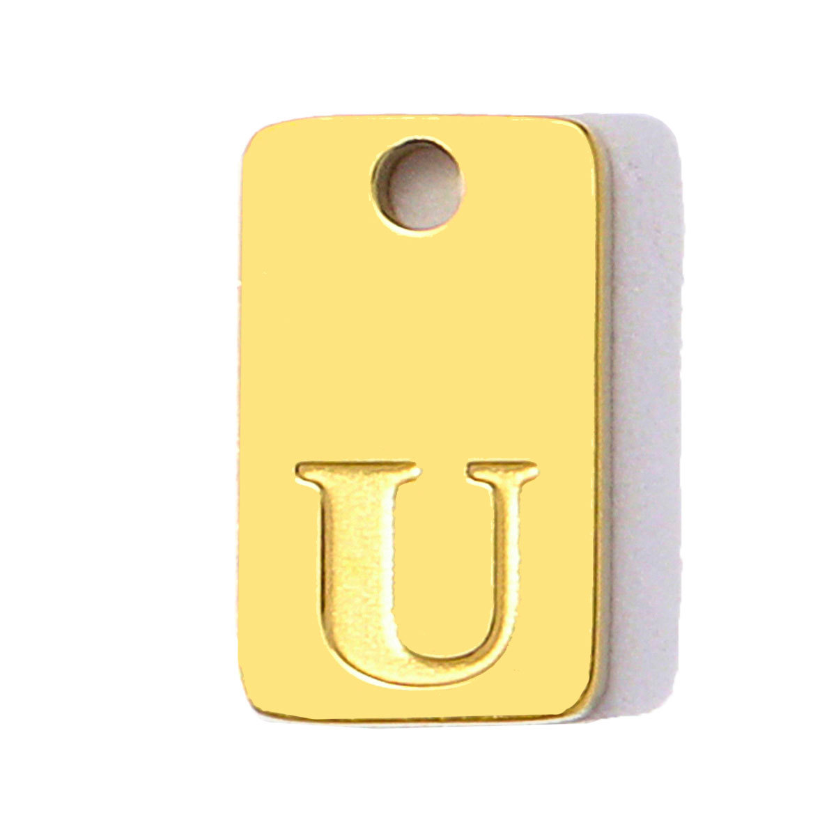 6pcs/pack Stainless Steel Square Tag A-Z Letters Charms Alphabet Small Pendant for Women DIY Jewelry Bracelet Making