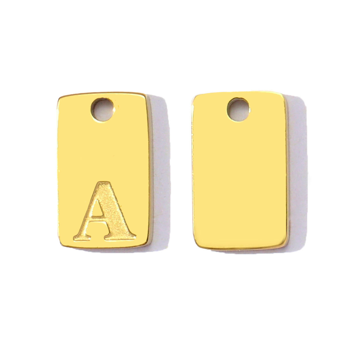 6pcs/pack Stainless Steel Square Tag A-Z Letters Charms Alphabet Small Pendant for Women DIY Jewelry Bracelet Making