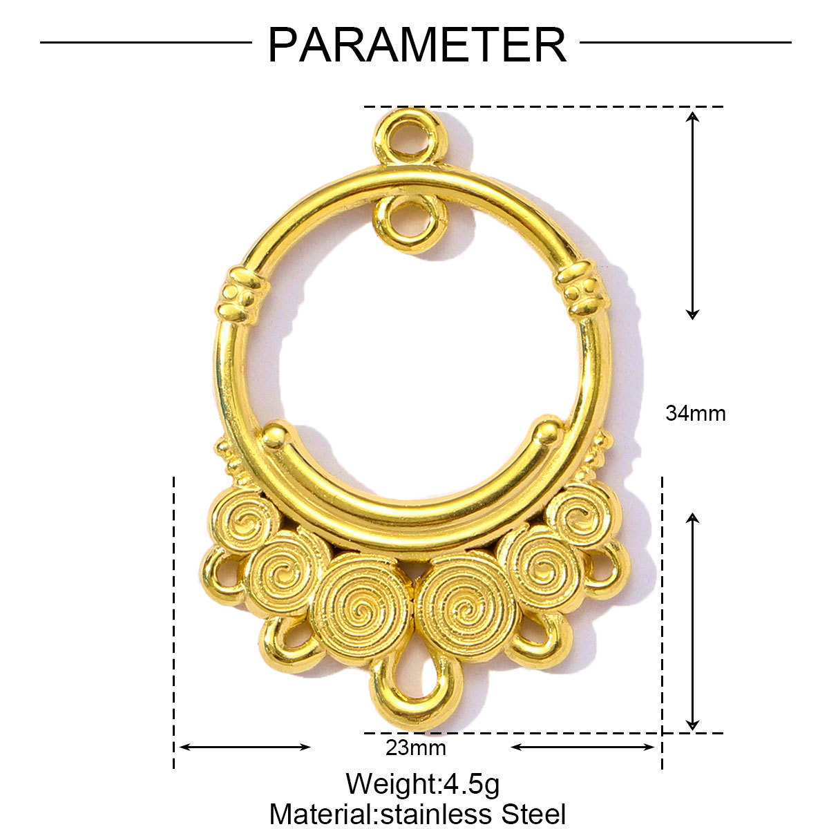 6pcs/pack Geometry Stainless Steel Fan Waterdrop Butterfly Heart Pendants for Women DIY Jewelry Earring Making Wholesale