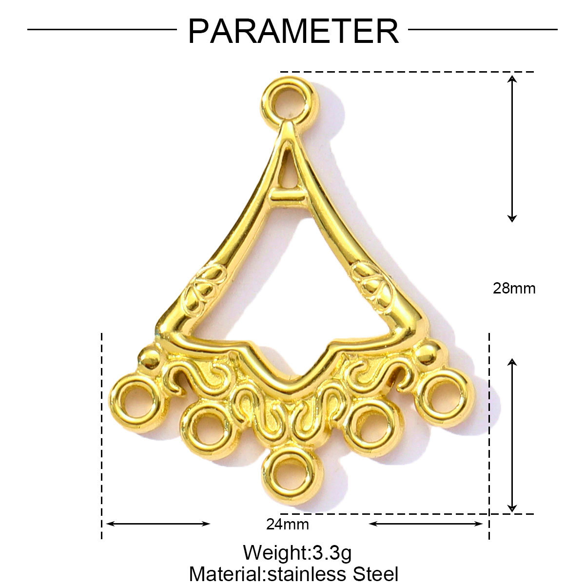 6pcs/pack Geometry Stainless Steel Fan Waterdrop Butterfly Heart Pendants for Women DIY Jewelry Earring Making Wholesale