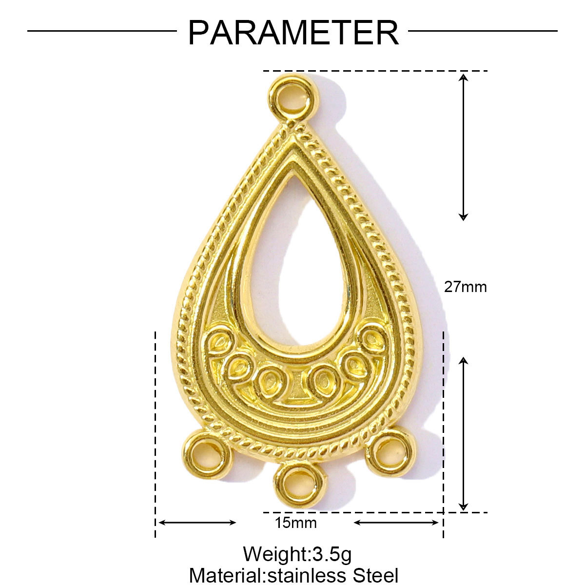 6pcs/pack Geometry Stainless Steel Fan Waterdrop Butterfly Heart Pendants for Women DIY Jewelry Earring Making Wholesale