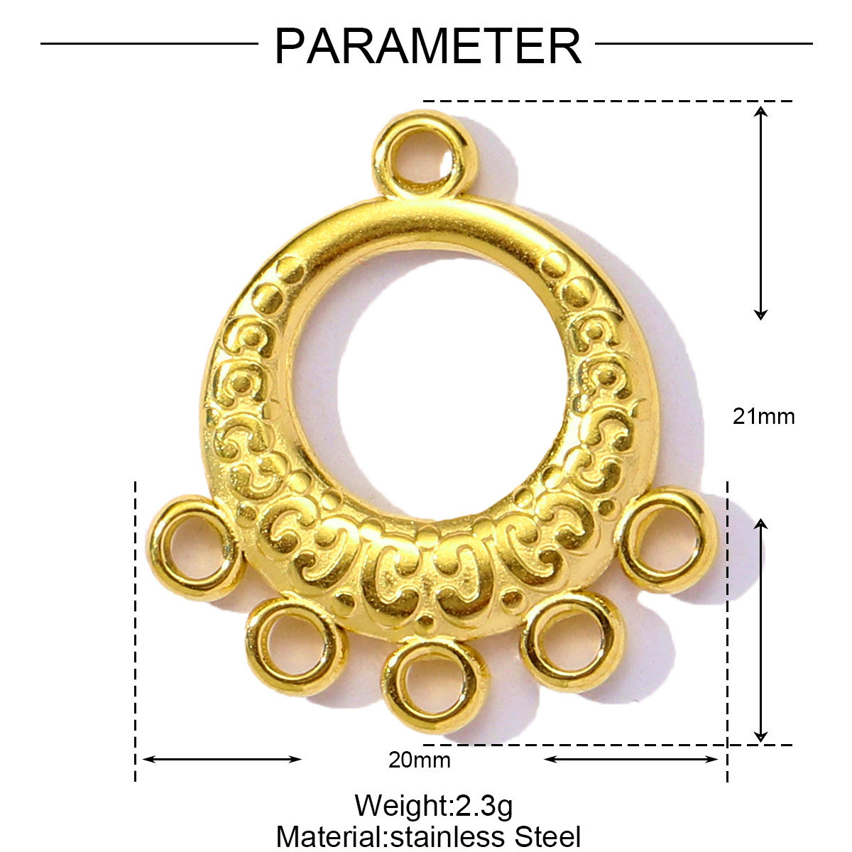 6pcs/pack Geometry Stainless Steel Fan Waterdrop Butterfly Heart Pendants for Women DIY Jewelry Earring Making Wholesale