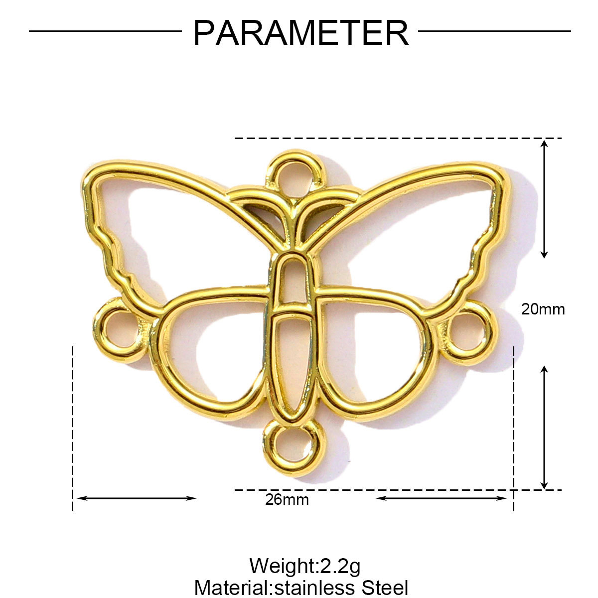 6pcs/pack Geometry Stainless Steel Fan Waterdrop Butterfly Heart Pendants for Women DIY Jewelry Earring Making Wholesale