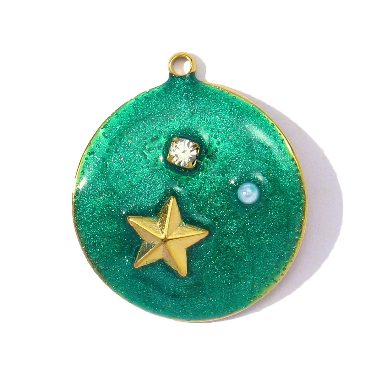 6pcs/pack Wholesale Stainless Steel Enamel Star Moon Heart Pendants Evil Eye DIY Charms Women Jewelry Necklace Making