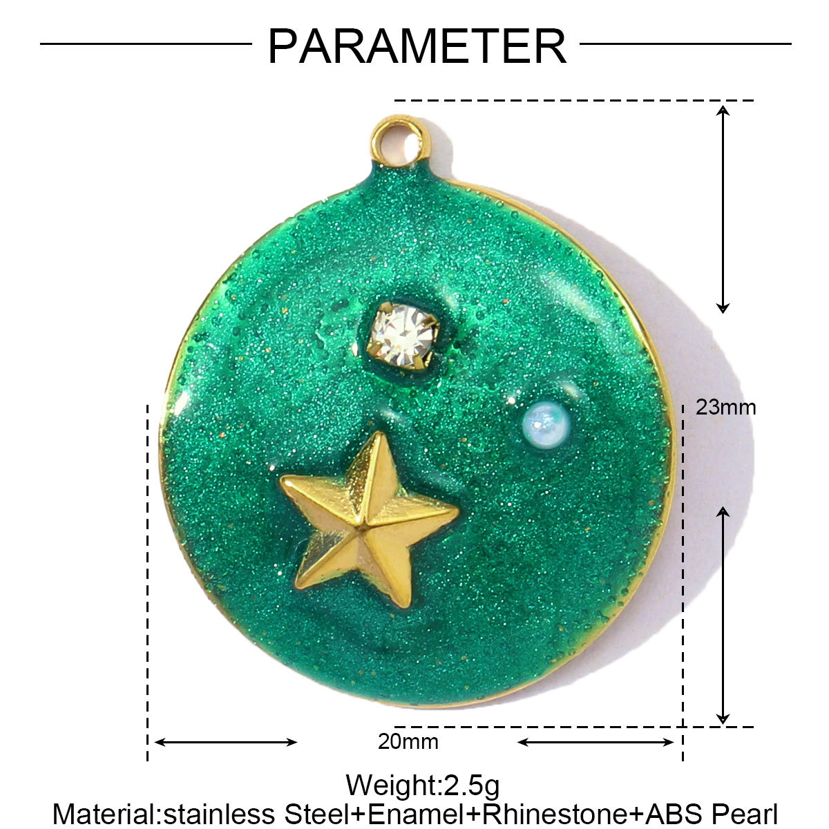 6pcs/pack Wholesale Stainless Steel Enamel Star Moon Heart Pendants Evil Eye DIY Charms Women Jewelry Necklace Making