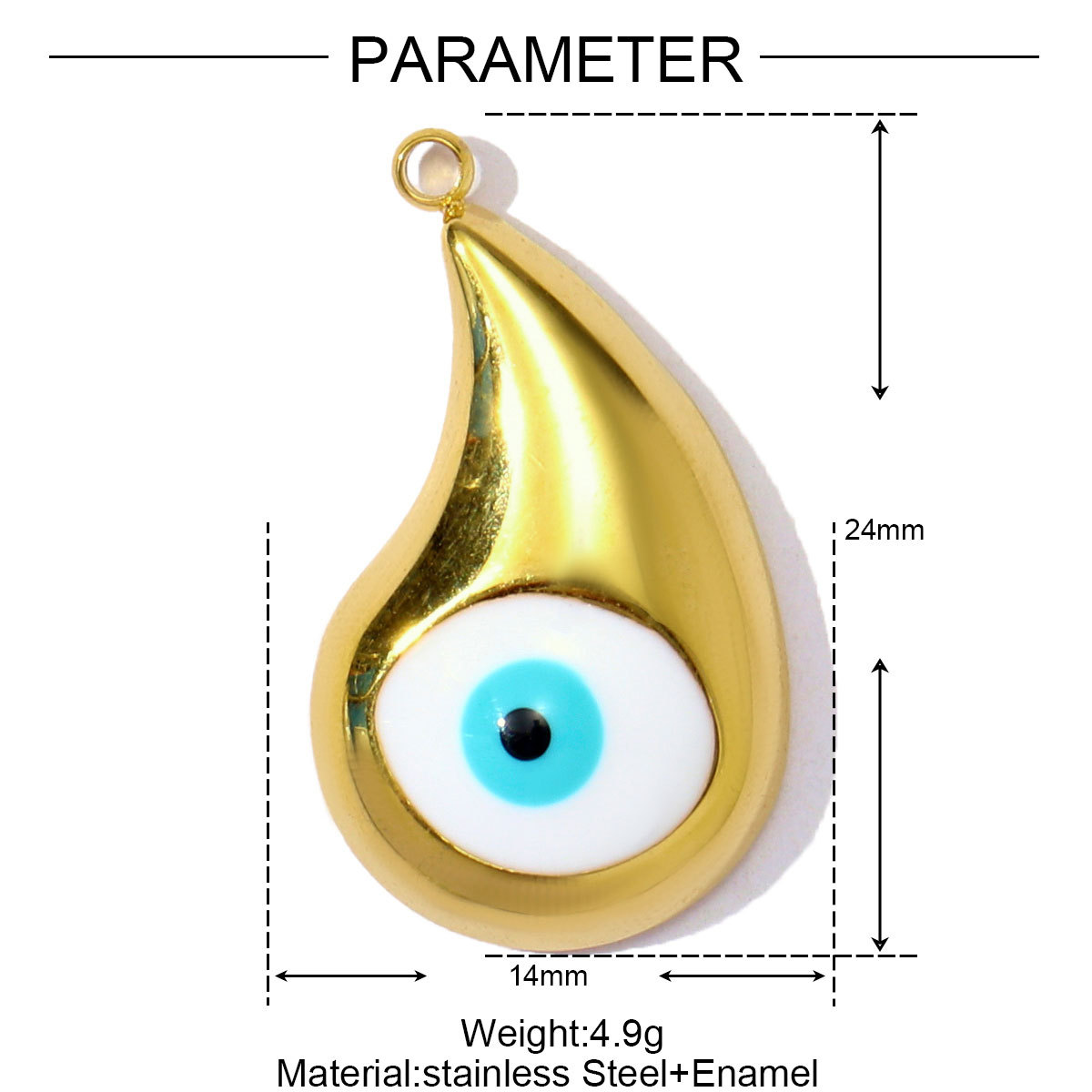 6pcs/pack Wholesale Stainless Steel Enamel Star Moon Heart Pendants Evil Eye DIY Charms Women Jewelry Necklace Making