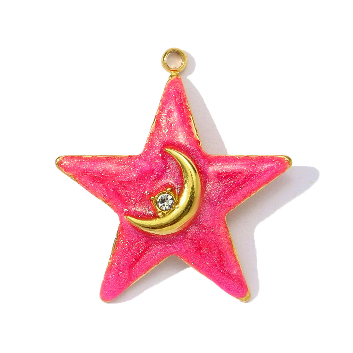 6pcs/pack Wholesale Stainless Steel Enamel Star Moon Heart Pendants Evil Eye DIY Charms Women Jewelry Necklace Making
