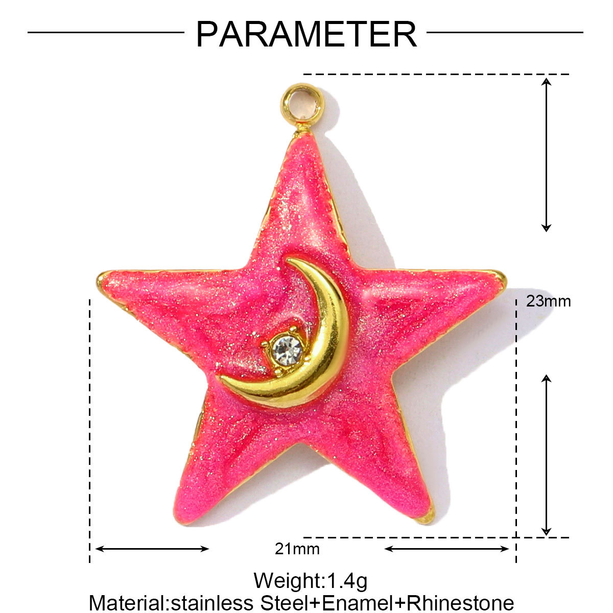 6pcs/pack Wholesale Stainless Steel Enamel Star Moon Heart Pendants Evil Eye DIY Charms Women Jewelry Necklace Making