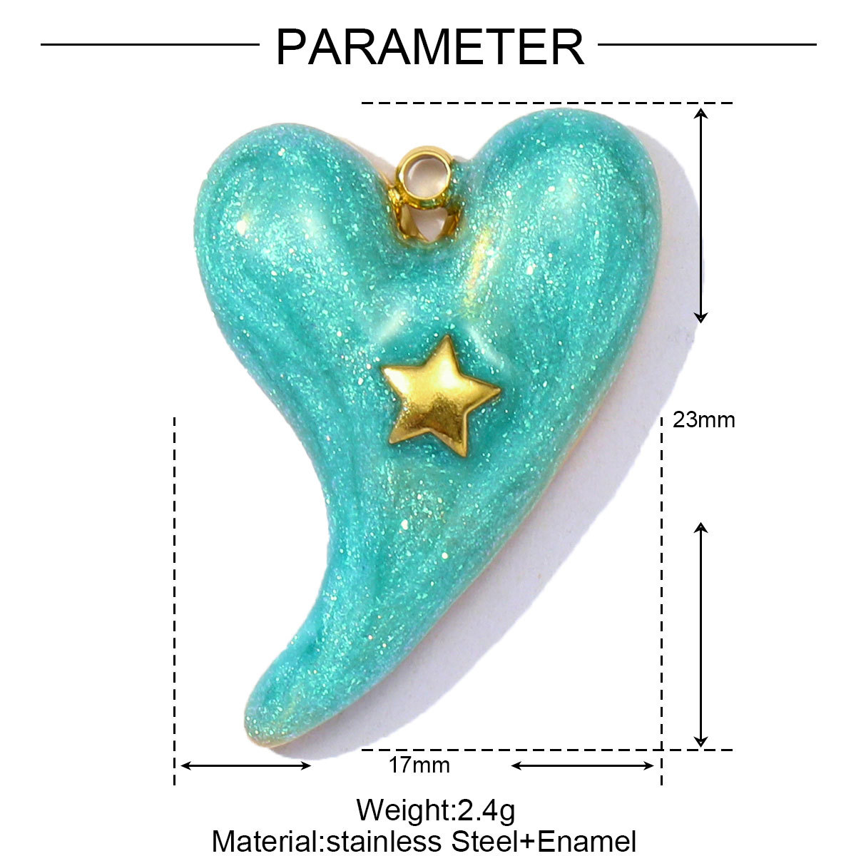6pcs/pack Wholesale Stainless Steel Enamel Star Moon Heart Pendants Evil Eye DIY Charms Women Jewelry Necklace Making