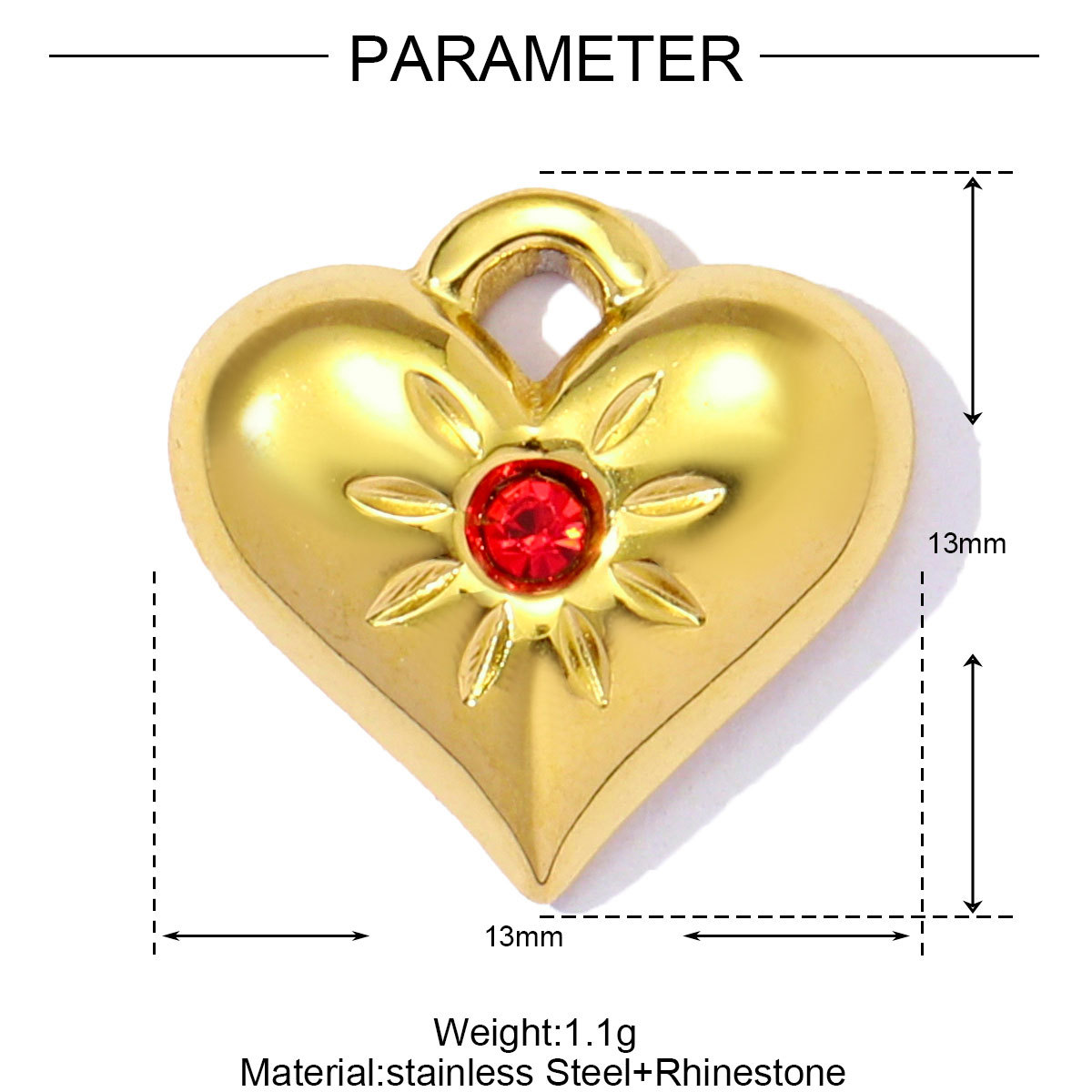 6pcs/pack Stainless Steel Rhinestone Camera Heart Key Conch Cherry Charms for Women DIY Jewelry Bracelet Pendants