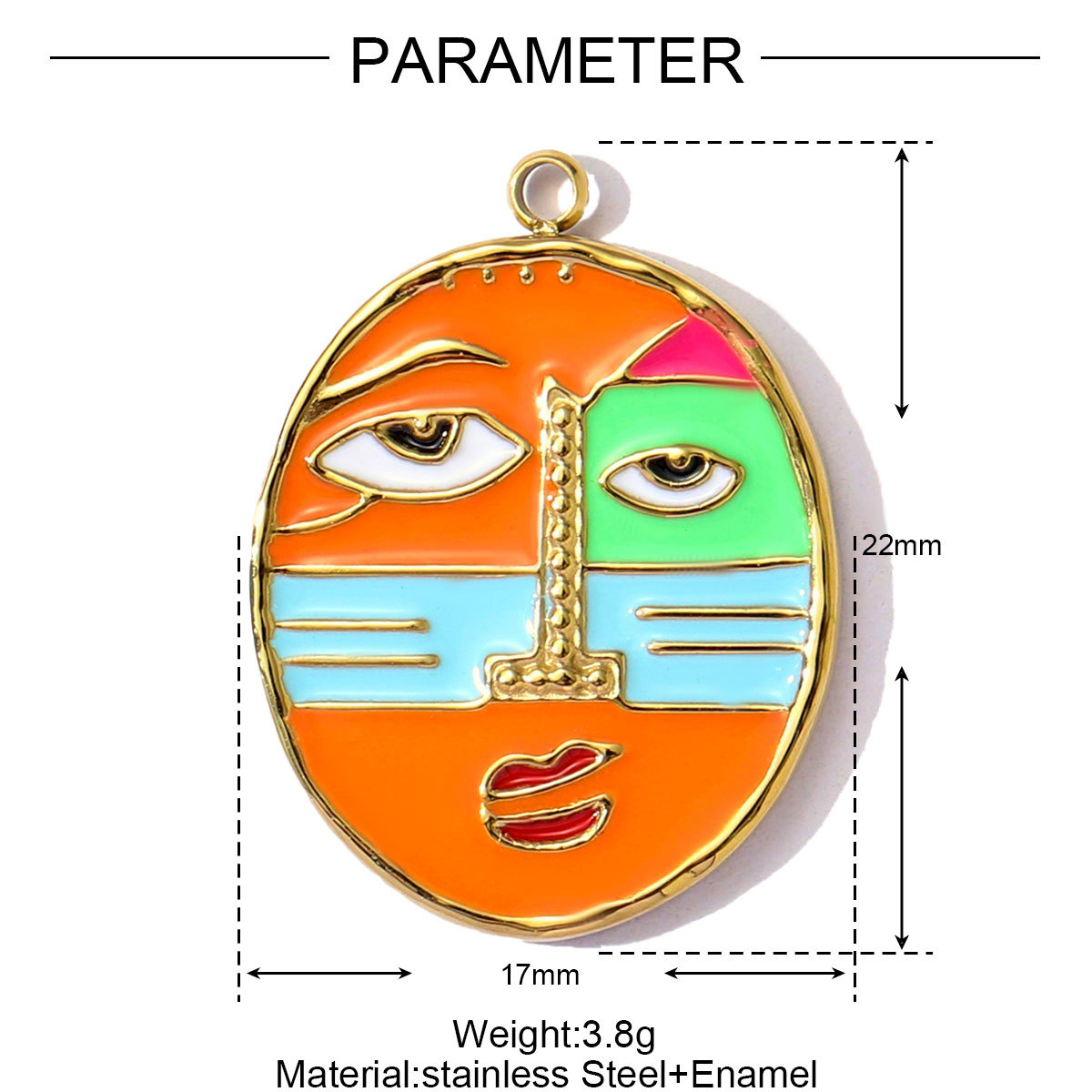 6pcs/pack Cross Human Face Mask Stainless Steel Horseshoe teeth Pendants for Women DIY Jewelry Necklace Making Charms
