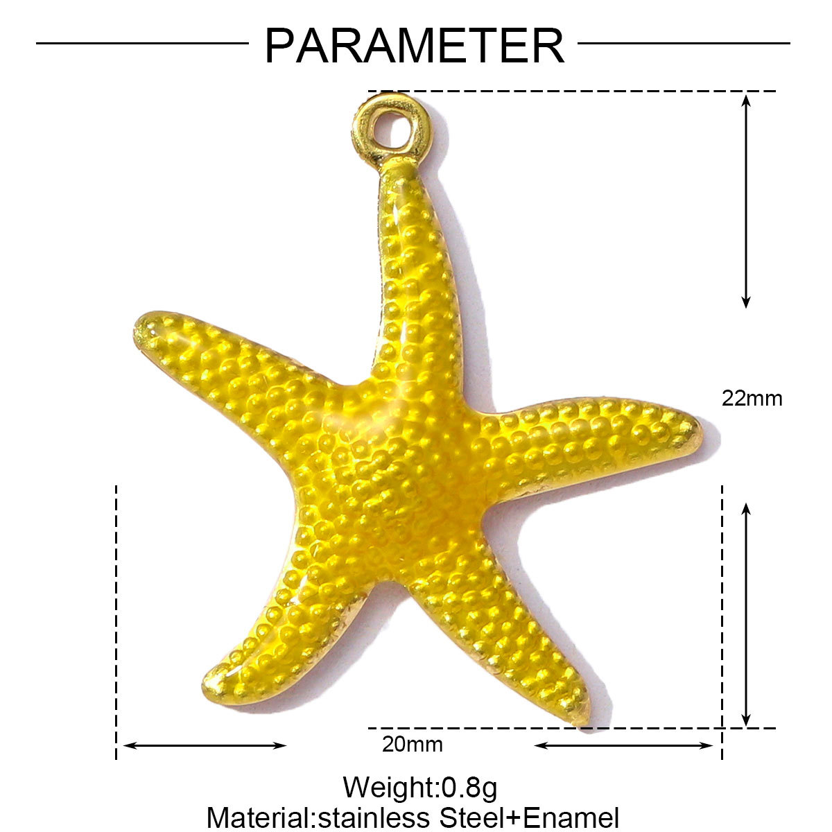 6pcs/pack Stainless Steel Enamel Starfish Snakehead Crab Pendants Elephant Cherry Charms for Women DIY Jewelry Necklace Bracelet Making