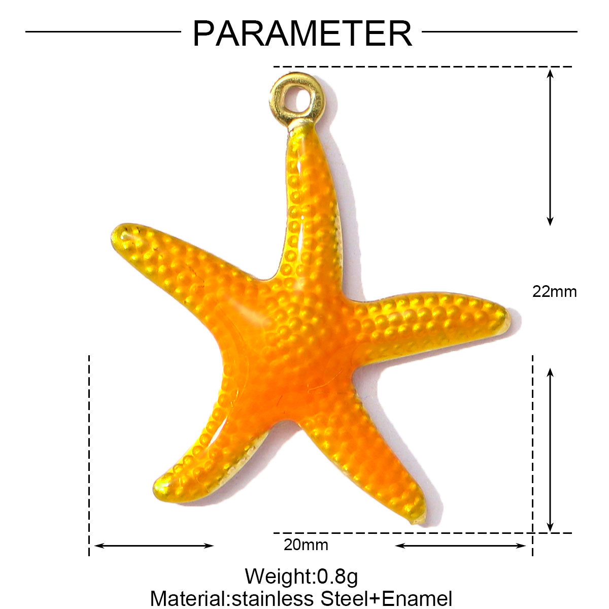 6pcs/pack Stainless Steel Enamel Starfish Snakehead Crab Pendants Elephant Cherry Charms for Women DIY Jewelry Necklace Bracelet Making
