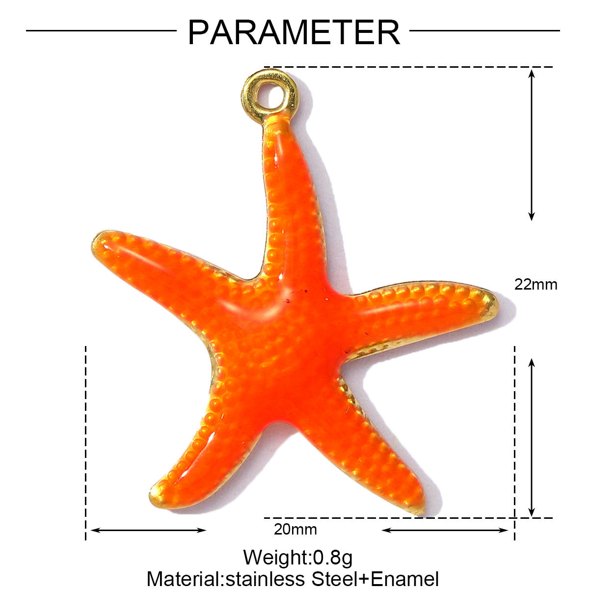 6pcs/pack Stainless Steel Enamel Starfish Snakehead Crab Pendants Elephant Cherry Charms for Women DIY Jewelry Necklace Bracelet Making
