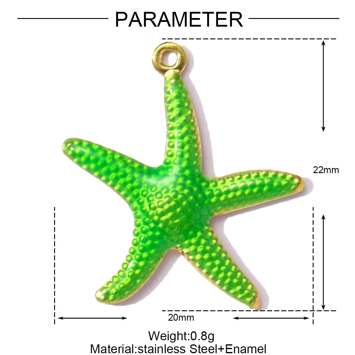 6pcs/pack Stainless Steel Enamel Starfish Snakehead Crab Pendants Elephant Cherry Charms for Women DIY Jewelry Necklace Bracelet Making