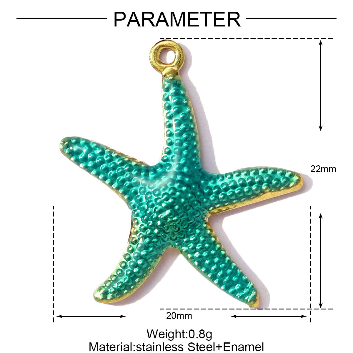 6pcs/pack Stainless Steel Enamel Starfish Snakehead Crab Pendants Elephant Cherry Charms for Women DIY Jewelry Necklace Bracelet Making