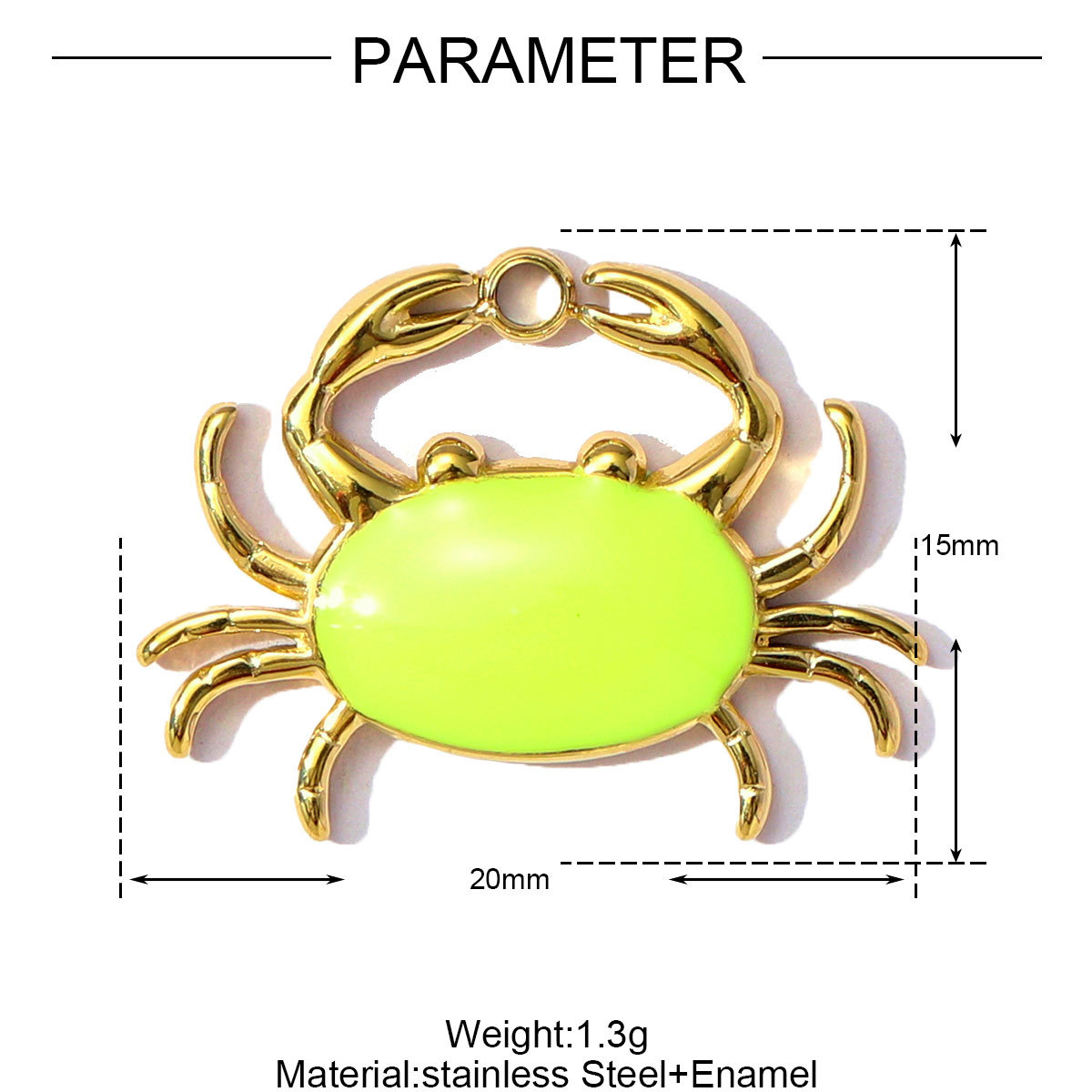 6pcs/pack Stainless Steel Enamel Starfish Snakehead Crab Pendants Elephant Cherry Charms for Women DIY Jewelry Necklace Bracelet Making
