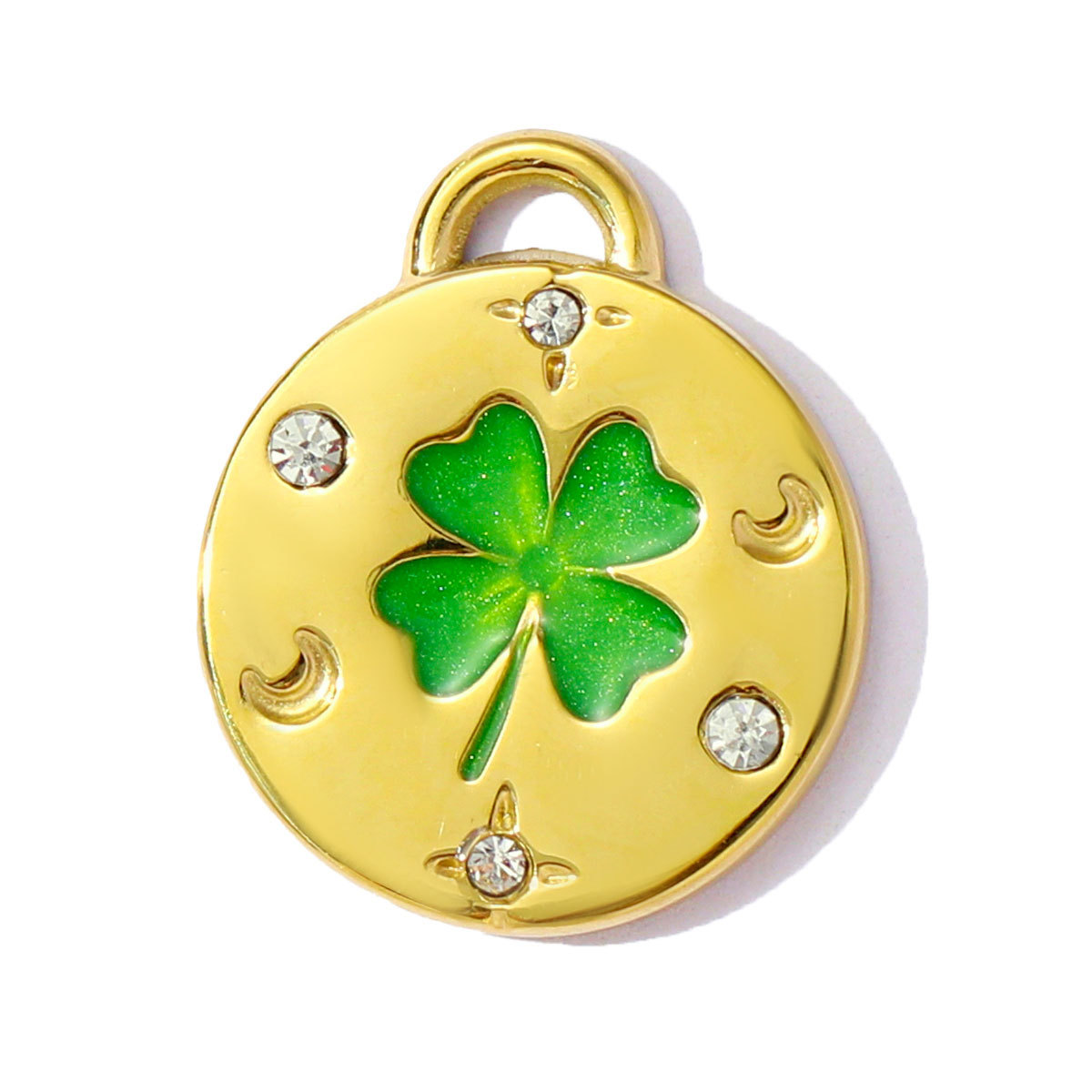 6pcs/pack Lucky Clover Lotus Stainless Steel Enamel Flower Heart Pendants Cross Charms for Women DIY Jewelry Necklace Making