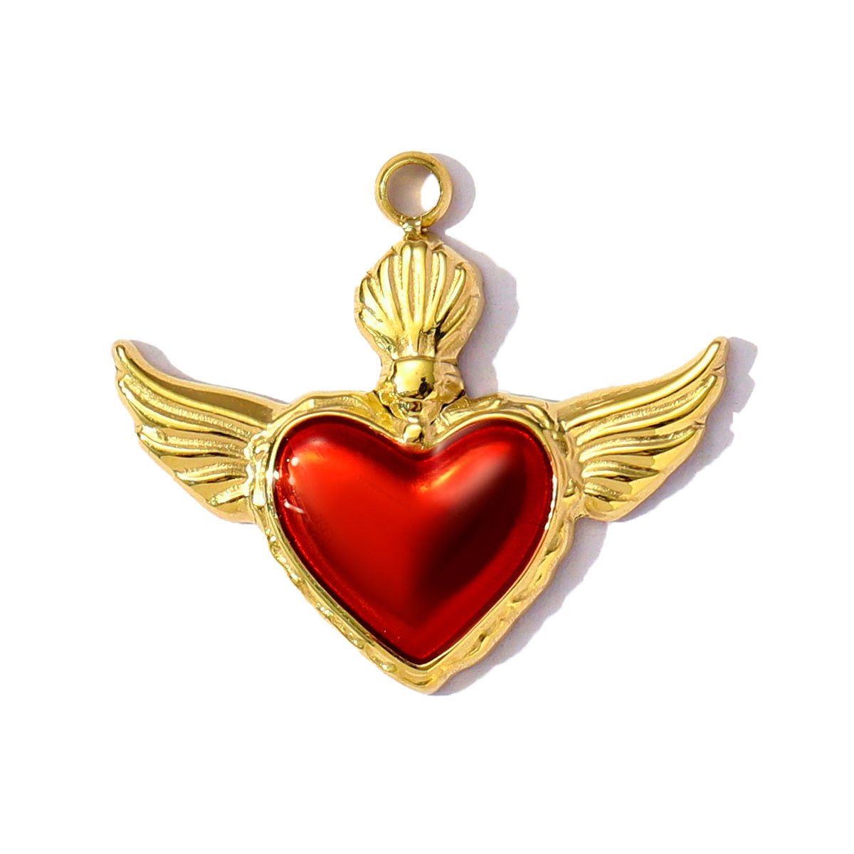 6pcs/pack Lucky Clover Lotus Stainless Steel Enamel Flower Heart Pendants Cross Charms for Women DIY Jewelry Necklace Making