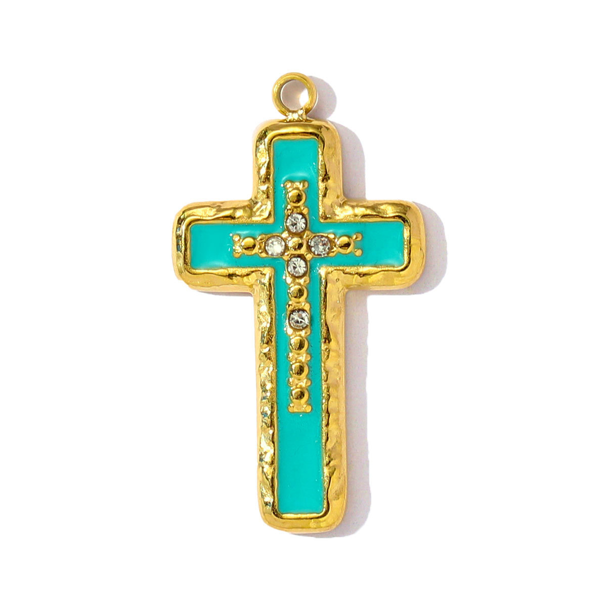 6pcs/pack Lucky Clover Lotus Stainless Steel Enamel Flower Heart Pendants Cross Charms for Women DIY Jewelry Necklace Making