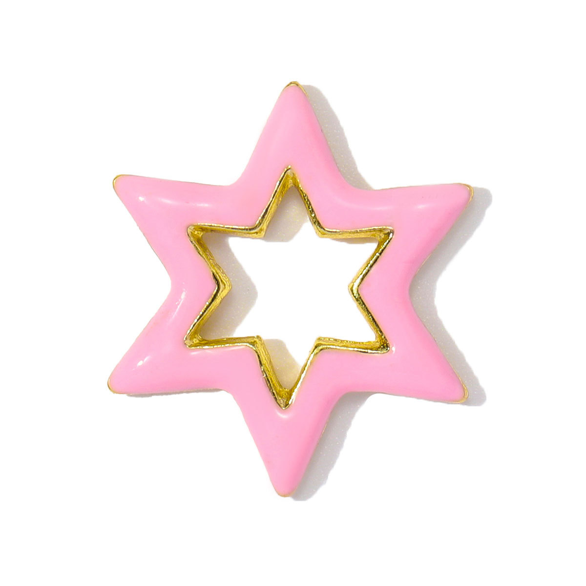 6pcs/pack Copper Cubic Zircon Enamel Heart Hexagram Diy Charms Women Cross Turtle Star Necklace Pendants Heart Jewelry Wholesale