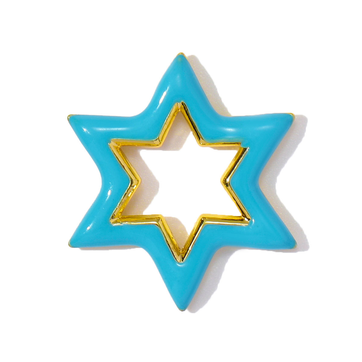 6pcs/pack Copper Cubic Zircon Enamel Heart Hexagram Diy Charms Women Cross Turtle Star Necklace Pendants Heart Jewelry Wholesale