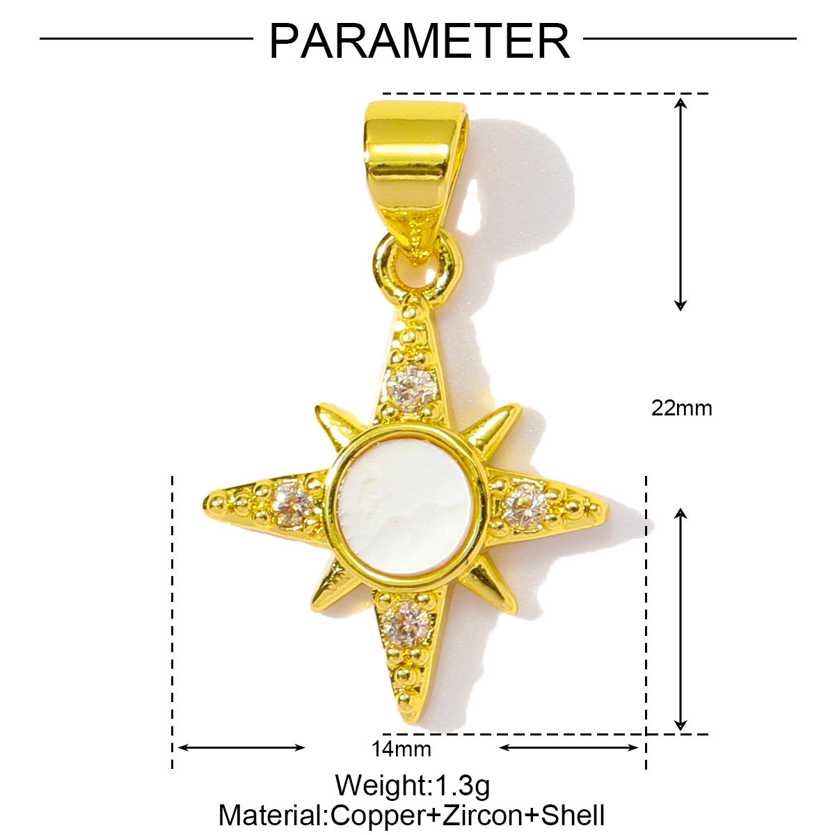 6pcs/pack Copper Cubic Zircon Enamel Heart Hexagram Diy Charms Women Cross Turtle Star Necklace Pendants Heart Jewelry Wholesale